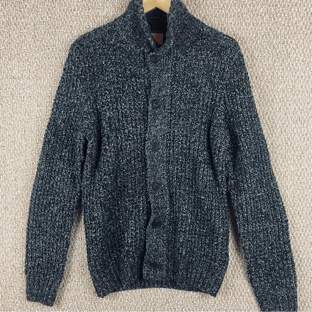 Hugo Boss Orange Label Cardigan Sweater Men’s Medium Donegal Fisherman Wool E41